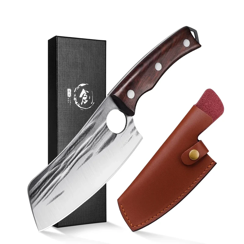 SMITH CHU Kochmesser Campingmesser Küchemesser Full Tang Hackmesser scharfes Metzgermesser hochwertiges Mehrzweckmesser profi Fleischerbeil mit scheide Zuhause Outdoor grillen