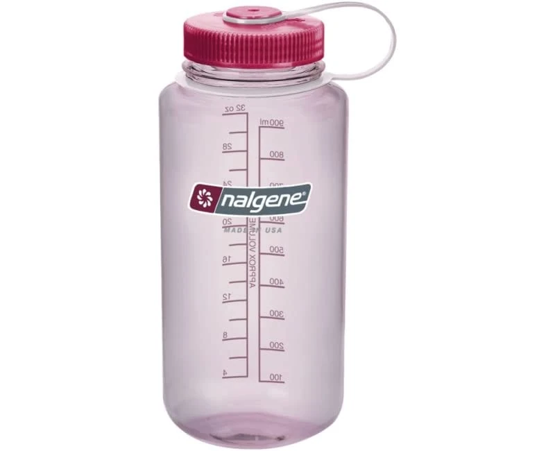Nalgene Sustain Tritan-Wasserflasche aus BPA-freiem Material, hergestellt aus 50% Kunststoffabfall, 907 ml, breite Öffnung, rosa Herz