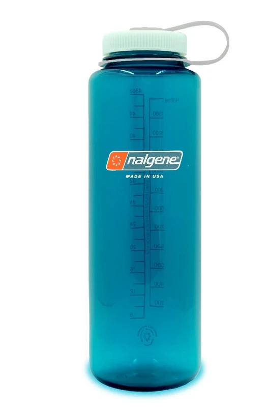 Nalgene Sustain Tritan BPA-freie Wasserflasche aus 50% Plastikmüll, 1,3 l, breite Öffnung, Forellen, 48oz, Forelle