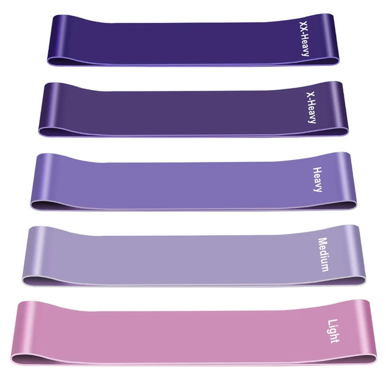 Fitnessbänder [5er Set], 5 Unterschiedlicher Stärke Fitnessband, Hautfreundlich Resistance Bands, Widerstandsbänder mit Tragebeutel für Muskelaufbau, Yoga, Pilates, Crossfit, Cardio, Männer Frauen