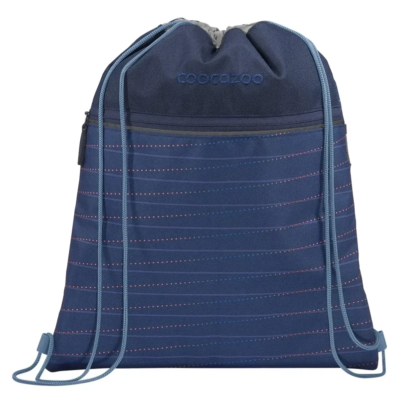 Coocazoo Turnbeutel, Diamond Lines, blau, mit Reißverschlussfach und Kordelzug, reflektierende Elemente, Schlaufen zur Befestigung am Schulrucksack, ab der 3. Klasse, ca. 10 Liter