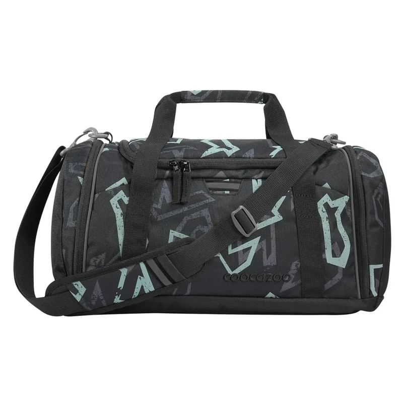 coocazoo Sporttasche „Reflective Graffiti“, schwarz-grau, reflektierend, Hauptfach, Nasswäschefach, Seitentasche, Reflektoren, 20 Liter, ab der 3. Klasse
