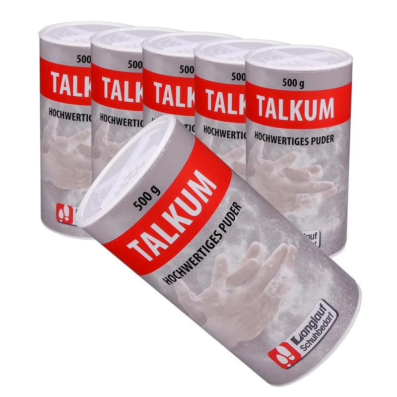 Langlauf Schuhbedarf Talkum Puder 6 x 500g für Silikon & Gummipflege, Gleitmittel Latex, Trennmittel Metallguss, Haushalt & Werkstatt I Talkum-Pulver Streudose zur I Talcum Powder Multipack (6) (6)