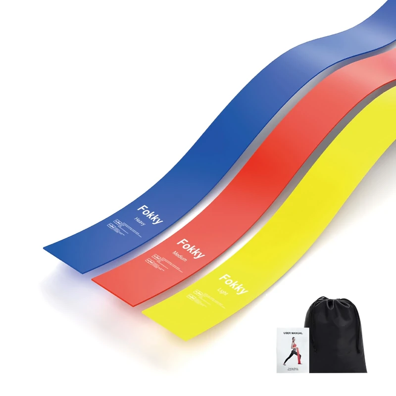 Fitnessbänder Widerstandsbänder 3er-Set, 1.5M Latex Gymnastikband in 3 Stärke, Fitnessband für Yoga, Pilates, Krafttraining, Physiotherapie-Mit Tragetasche
