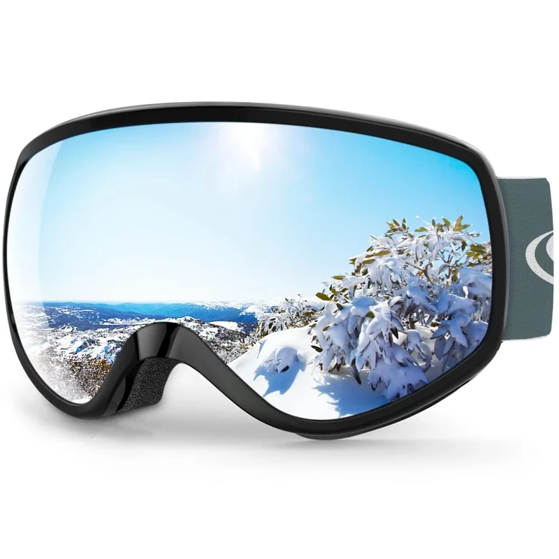 Findway Skibrille Kinder, Snowboardbrille Helmkompatible Schneebrille Verspiegelt 100% UV-Schutz Anti-Nebel Kinder Skibrille für Jungen Mädchen 3-12 Jahre Skifahren Skaten Snowboarden