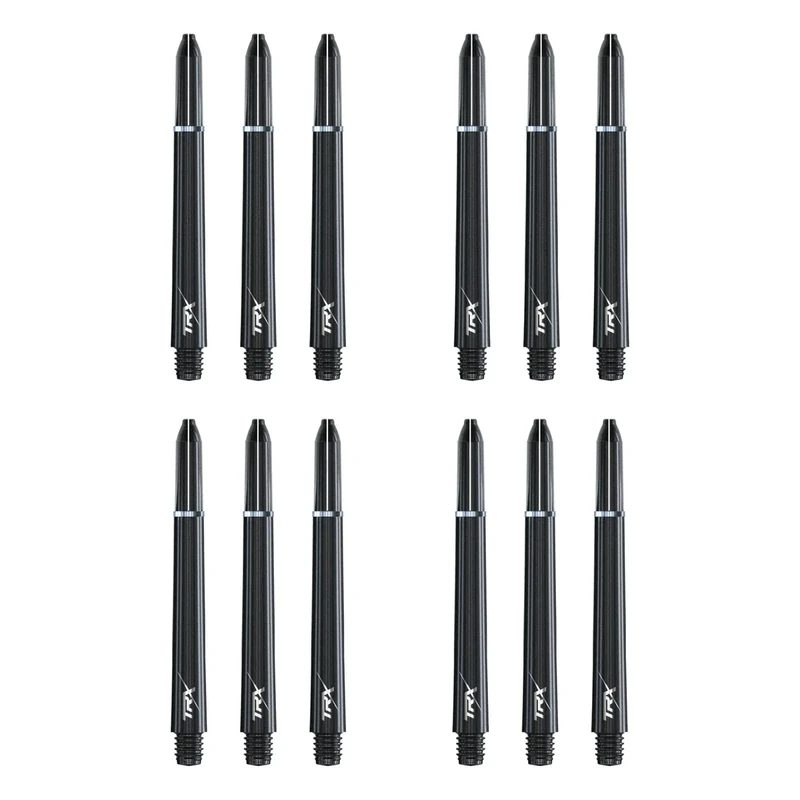 RED DRAGON TRX Medium Black Graphite Effect Stems - 4 Sets per Pack (12 Stems in total)
