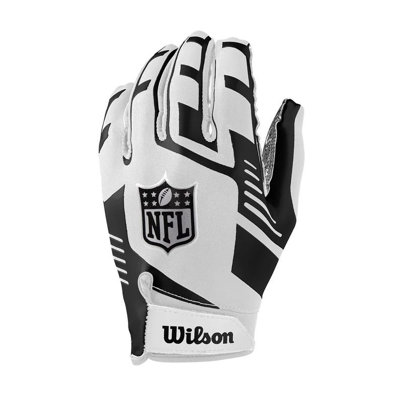 Wilson American Football Receiver-Handschuhe, NFL Stretch Fit Receiver Glove, Weiß / Schwarz