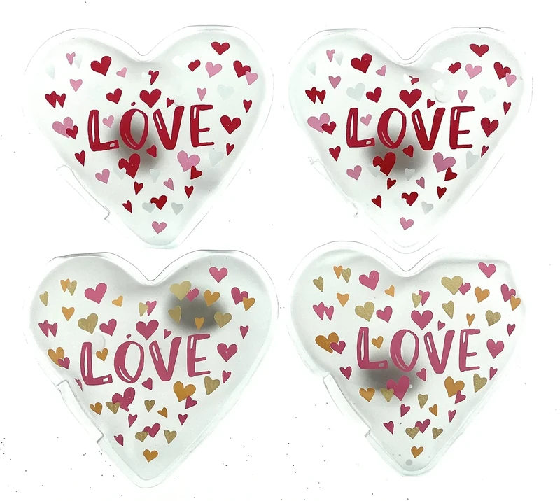 MC-Trend 4er Set Taschenwärmer Handwärmer für warme Hände und Finger, Wiederverwendbare Wärmekissen (4er Set Love)