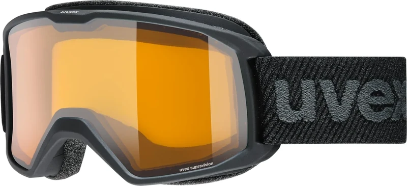 uvex element LGL - leicht kontrastverstärkende, stylische Skibrille mit Anti-Fog-Beschichtung für Teens und junge Erwachsene - black/lasergold lite-clear - one size - Image 1