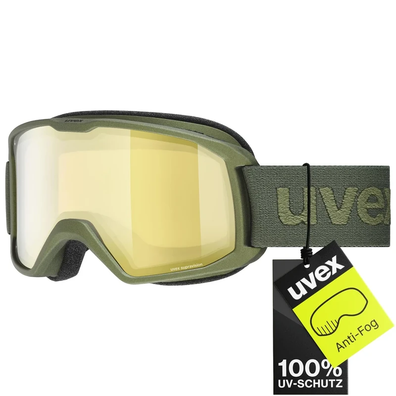 Uvex element FM - stylische, verspiegelte Skibrille mit Anti-Fog-Beschichtung, entwickelt für schmale Gesichtsformen perfekt für Teens und junge Erwachsene - croco matt/gold - one size