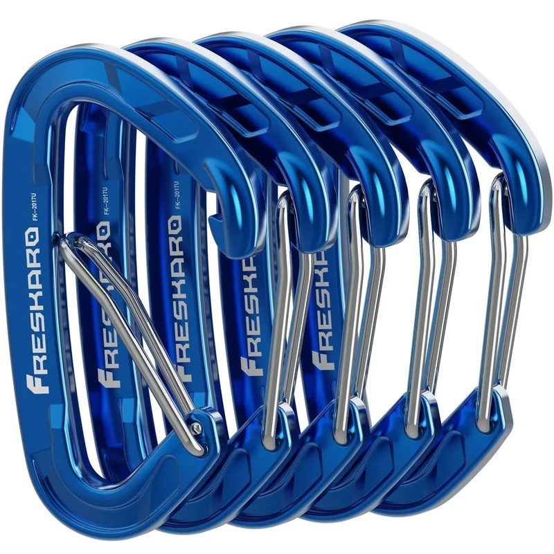 FresKaro Karabiner Haken-Karabinerhaken, Karabina mit Feder, Schlüsselanhänger, Zubehör, Federschnapper, 8kN, für Schlüssel, Camping, Angeln, Nicht zum Klettern, Mini-Größe, Farbige Carabiner Klein