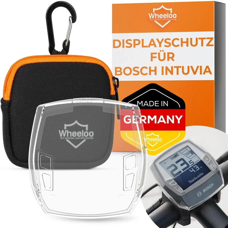 WHEELOO E-Bike Displayschutz Set für Bosch Intuvia Display I Schutz vor Wasser und Staub I transparent und wasserdicht I Display Schutzhülle Ebike Zubehör