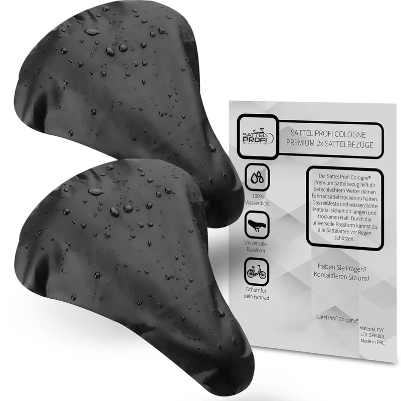 Sattelprofi® Fahrradsattel Überzug Wasserdicht (2er Set) - Profi Sattelbezug für jedes Fahrrad - Reißfester Sattelschutz für jedes Wetter - Perfekter Regenschutz