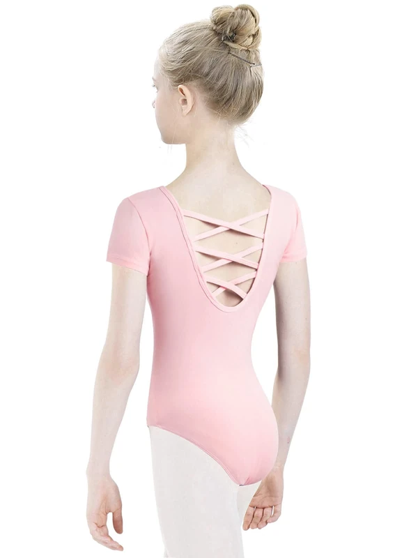 tanzdunsje Ballettanzug Mädchen Ballett Trikot Kinder, Ballett Body TanzBody Turnanzug Gymnastikanzug Trikot für Kinder Damen,170 Rosa