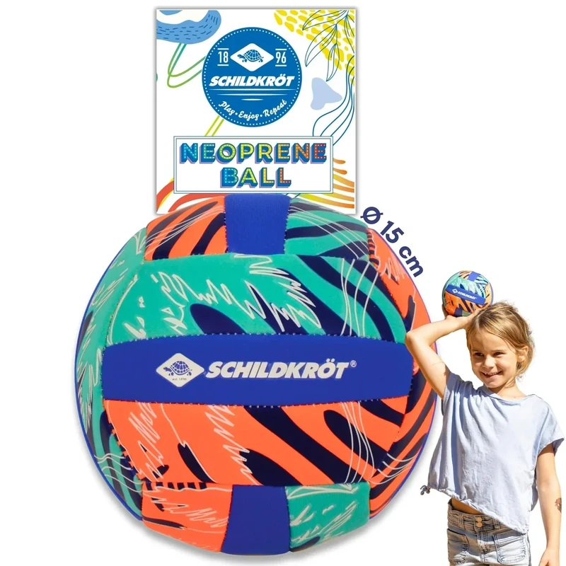 Schildkröt Neopren Mini Beachvolleyball Größe 2 | Ø 15 cm | salzwasserfest & rutschfest | weiche, griffige Oberfläche | Ideal für Strand, Garten, Kinder & Familie