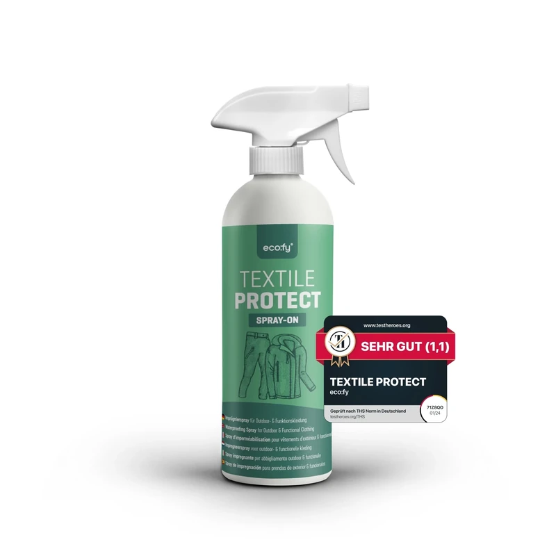 eco:fy Textil Imprägnierspray Imprägnierung Imprägniermittel Wetterschutz PFC-frei Versiegelung gegen Nässe und Schmutz Goretex Sympatex (0,5 Liter)