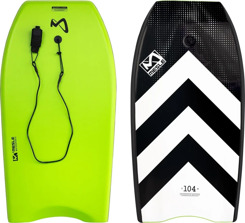 Mesle Bodyboard Kinder & Erwachsene Speed Skin mit Leash, Anfänger & Fortgeschrittene Surfbrett für Strand, Meer, Schwimmbad, Surf Schwimmbrett für Wasser, Surfboard, Boogie Board