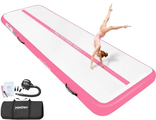 VOFiTNY Allzweck-Gymnastik-Luftmatte, 40,6 x 8,4 x 10,2 cm, stabile Turnbahn für Zuhause/Fitnessstudio, Rosa