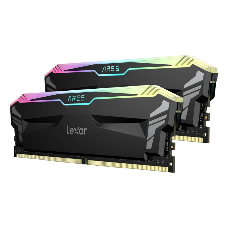 Lexar ARES RGB DDR4 RAM 16GB Kit (8GB x 2) 4000 MHz, DRAM 288-Pin U-DIMM Desktop Memory, XMP 2.0 Hochleistungs Arbeitsspeicher, CL18-22-22-42, PC4-32000, Schwarz (LD4EU008G-R4000GDLA)