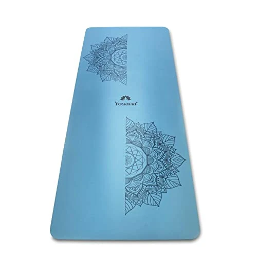 Yosana Yogamatte aus Naturkautschuk | extrem rutschfest | ULTRA GRIP Oberfläche aus ECO PU | extra breit 68cm | Yoga matte 183x68cm | 4mm dünn