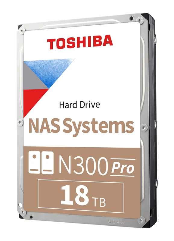Toshiba N300 PRO 18 TB großes Business-NAS (bis zu 24 Einschübe), 8,9 cm (3,5 Zoll) interne Festplatte, bis zu 300 TB/Jahr, Workload-Rate, CMR SATA 6 GB/s 7200 U/min, 512 MB Cache, HDWG51JXZSTB