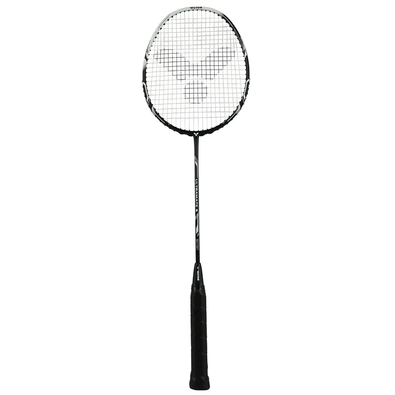 VICTOR Badmintonschläger Ultramate 8 handlicher superleichter Graphit Badmintonschläger 100% Graphit, weiß-schwarz