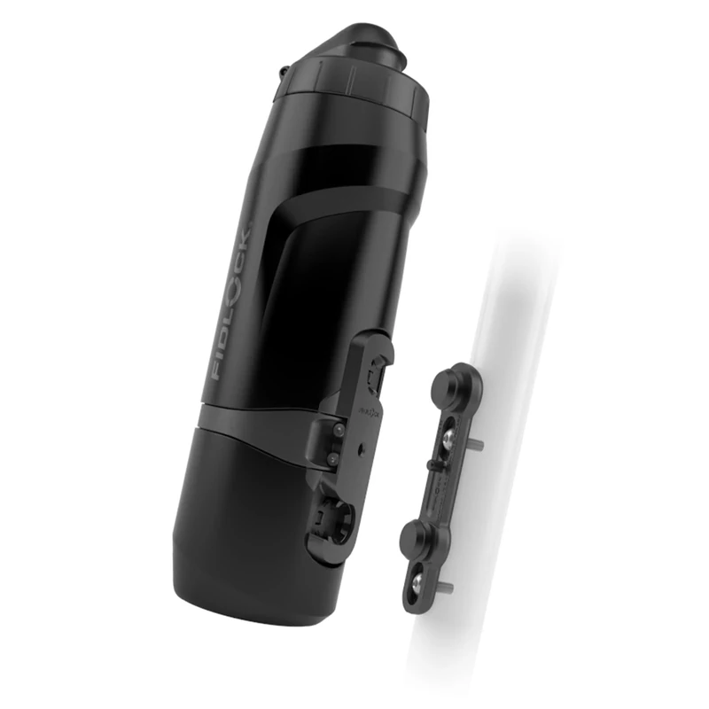 Fidlock TWIST bottle 800 + bike base – 800 ml Fahrrad Trinkflasche mit magnet-mechanischem Flaschenhaltersystem, inkl. Halterung, BPA-frei & spülmaschinengeeignet, Farbe Black