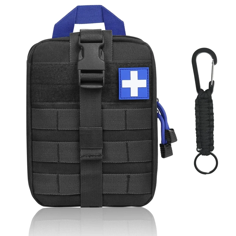 flintronic Erste Hilfe Taktische Hüfttaschen, Militär Kompakt Gürteltasche Multifunktional Bauchtasche Tasche Beutel für Camping Wandern Radfahren Klettern und Reisen Mit Karabiner