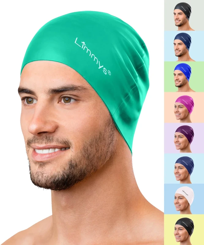 Limmys Herren Badekappe - 100% Silikon Badekappe Herren - Hochwertige Qualität - Dehnbare und Bequeme Schwimmkappen- Erhältlich in Verschiedenen Attraktiven Farben