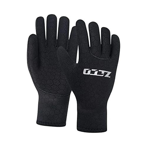 ZCCO 3 mm Neopren-Handschuhe, rutschfest, Tauchhandschuhe für Männer und Frauen (L, 3 mm schwarz)