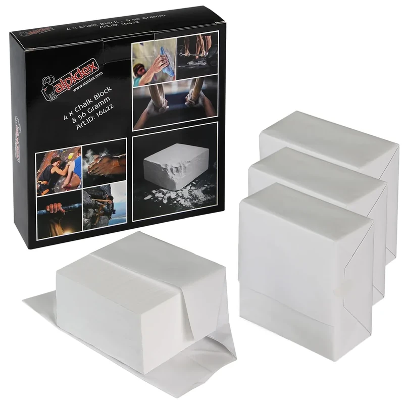 ALPIDEX 4 x Chalk Block 56 g Bouldern Klettern Turnen Gewichtheben Gymnastik Kletterkreide Fitness Gym Turnen Pole Dance
