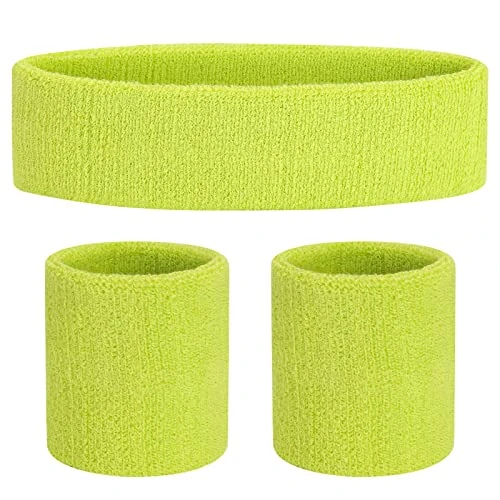 ONUPGO Schweißband-Set, Sport-Stirnband, Handgelenk, gestreifte Schweißbänder, Frottee-Armband, athletische Übung, Basketball, Handgelenk, Schweißband und Stirnbänder, feuchtigkeitsableitend,