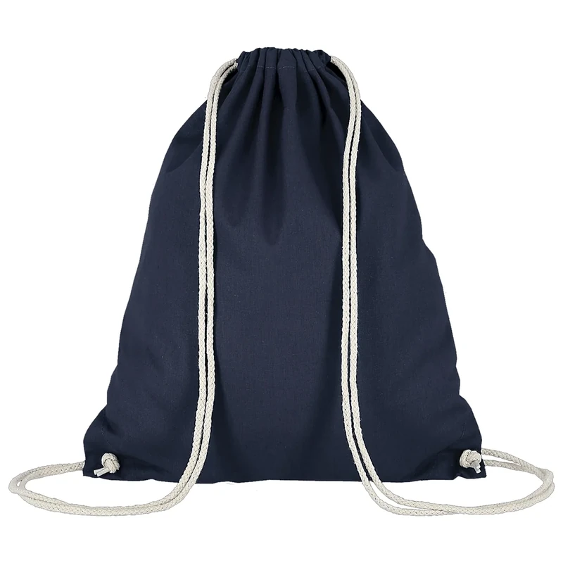 Veproli Baumwoll Turnbeutel Sportbeutel Zuziehbeutel Gymsack Sack Jute Schule Rucksack (Navy)