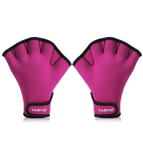 TAGVO Wasserhandschuhe zur Unterstützung des Oberkörperwiderstands, gewebte Schwimmhandschuhe, gute Nähte, kein Verblassen, Größen für Männer, Frauen, Erwachsene, Kinder, Aquatic, Fitness,