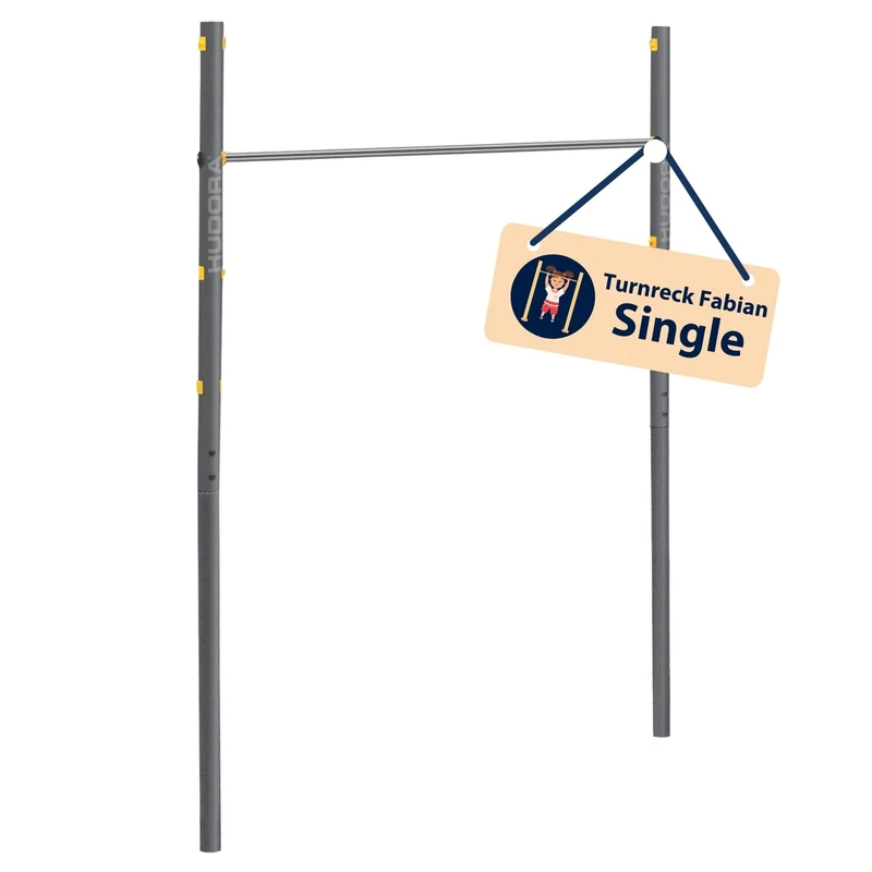 HUDORA Turnreck Fabian Standard/Pro - einfache/doppelte Turnstange für Kinder & Erwachsene - 4-Fach höhenverstellbare Gymnastikstange - belastbare Outdoor-Fitnessstange für bis zu 100kg