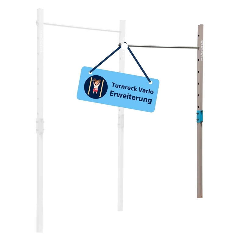 HUDORA Vario Erweiterungsset - 7-Fach höhenverstellbares Erweiterungsmodul für Kinder & Erwachsene - ergänzbare Gymnastikstange aus Edelstahl - belastbare Outdoor Fitnessstange für bis zu 120kg