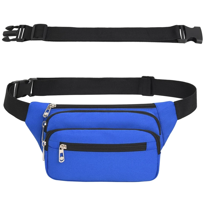 IHIGOGOFA Bauchtasche Gürteltasche Hüfttasche mit Einem 60 cm Verlängerten Gürtel Unisex Modern Umhängetaschen Handytasche für Outdoor Reise Wandern Hundetraining Damen und Herren Blau