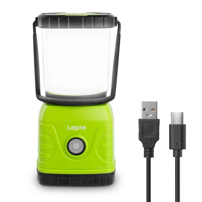 Lepro 1300 lm LED Campinglampe wiederaufladbar, 4 Leuchtmodi 3600 mAh Powerbank IPX4 wasserdicht, Camping Laterne für Hurrikan-Notfälle, Wandern, Zuhause und mehr, USB-Kabel im Lieferumfang enthalten