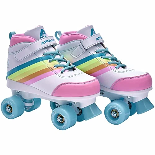 Apollo Disco Roller Soft Boots | Größenverstellbare Kinder Rollschuhe | Bequeme Rollerskates Damen | Rollschuhe Damen & Mädchen in Größen 31-42 | Trendige Roller-Skates für Kids und Erwachsene