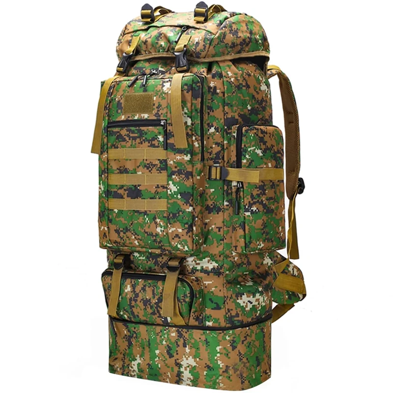 Ogetok Taktischer Rucksack, 80 l/100 l, für Camping, Wandern, Militär, wasserabweisend, groß, für Reisen, Tagesrucksäcke, 100 l Forest Camo