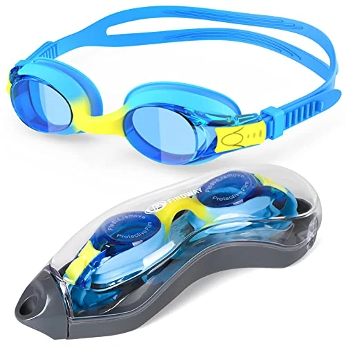 Findway Schwimmbrille Kinder, Kinder Schwimmbrille für Jungen Mädchen Jugendliche,Antibeschlag UV Schutz HD Kein Auslaufen Breite Sicht für Alter 3 4 5 6 7 8 9 10 11 12 Jahre Kinder