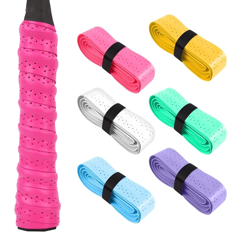 flintronic 6 Stück Griffband Tennisschläger, Griffband für Federballschläger, Badminton, Squash Schläger, Selbstklebend Griffband, Anti-Rutsch badmintonschläger- Mehrfarbig