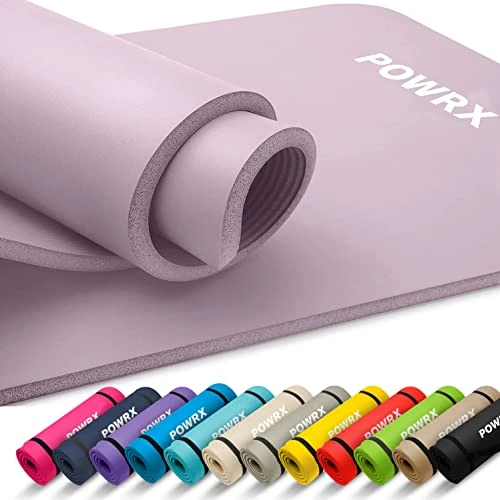 POWRX Gymnastikmatte I Fitnessmatte Rutschfest mit Tragegurt, Tasche und Übungsposter I 190 x 60, 80 oder 100 cm I Premium Sportmatte für Yoga, Gymnastik und Pilates I Bestätigt Phthalatfrei
