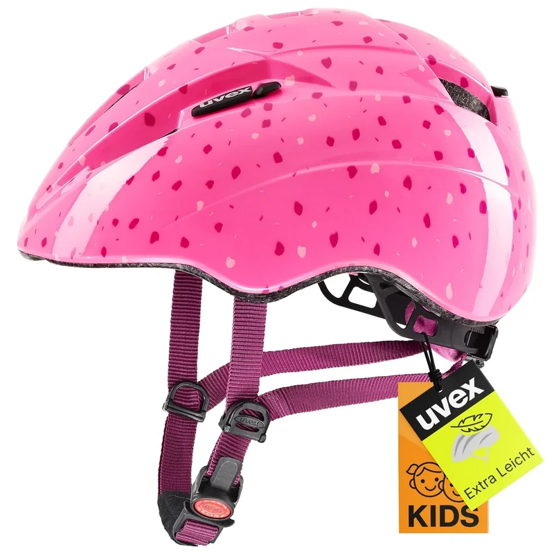 uvex Kid 2 - Leichter Fahrradhelm für Kinder - individuelle Größenanpassung - pink Confetti - 46-52 cm