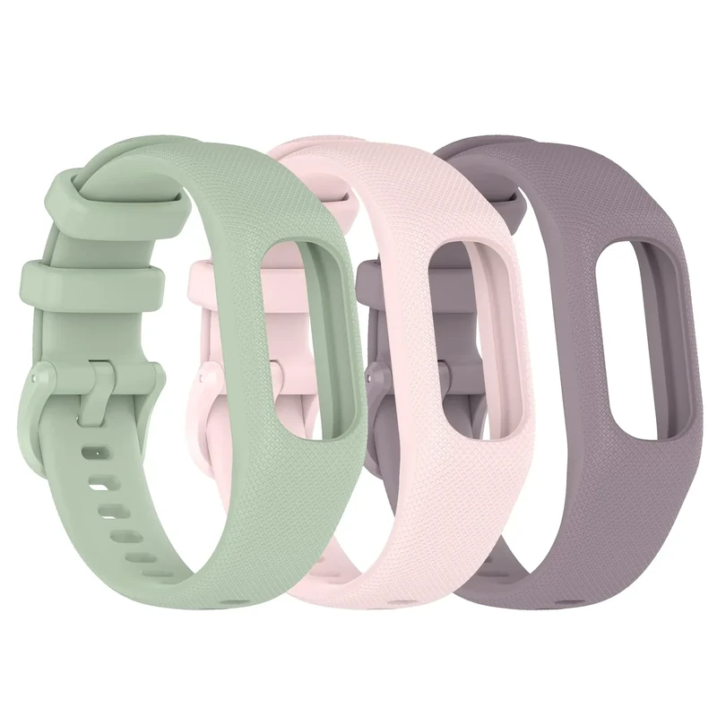 Gheper 3PCS Weiche Silikonbänder Kompatibel mit Garmin Vivosmart 5 Armbändern Ersatzarmbänder Armband Gehäuseabdeckung für Damen Herren,Kleine/Große Größe