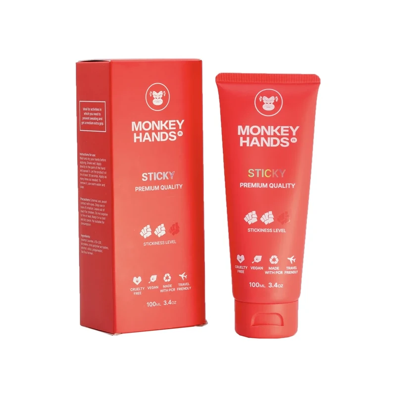Monkey Hands Sticky Grip | Revolutionäres Gel für starken Halt bei Pole Dance | Trockene Hände Pole Grip | Veganes, innovatives flüssiges Magnesium | Keine Parabene/Resin | Rot, 100ml