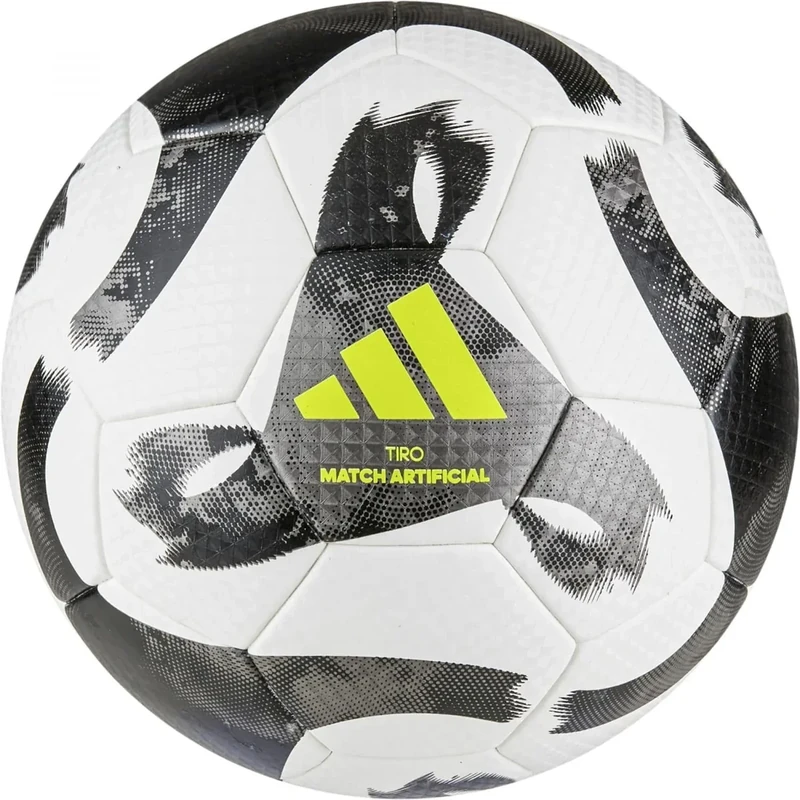 adidas Unisex Ball (Thermal-Bonding) Tiro League Artificial Ground Football, White/Black/Iron Met./Solar Yellow, HT2423, 4
