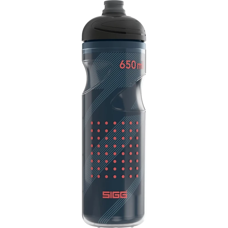 SIGG - Fahrrad Trinkflasche - Pulsar Therm Night - Isoliert - Quetschbar - Spülmaschinenfest - Federleicht - Auslaufsicher - BPA-frei - Outdoor Sport & Fahrrad Zubehör - Dunkelblau - 0,65L