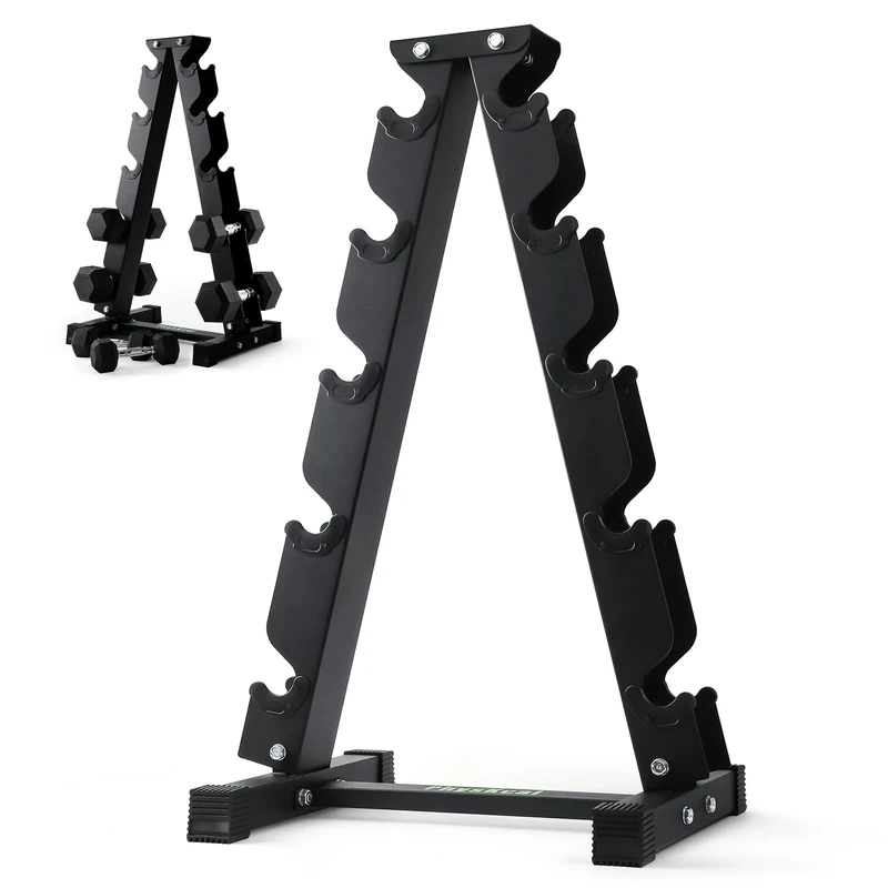 PhysKcal 5-Tier Kurzhantel Rack,Hantelablage für Kurzhanteln, Strapazierfähiger Stah, 250kg Belastbarkeit, Hantelständer Hantelablage