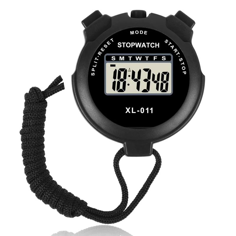 Vicloon Sport Stoppuhr Timer, Digitale Stoppuhr mit Großem Display, Sport Stoppuhren mit Wecker, Kalender, Woche, für Trainer, Schiedsrichter, Basketball, Laufen, Schwimmen(Schwarz) - Image 1
